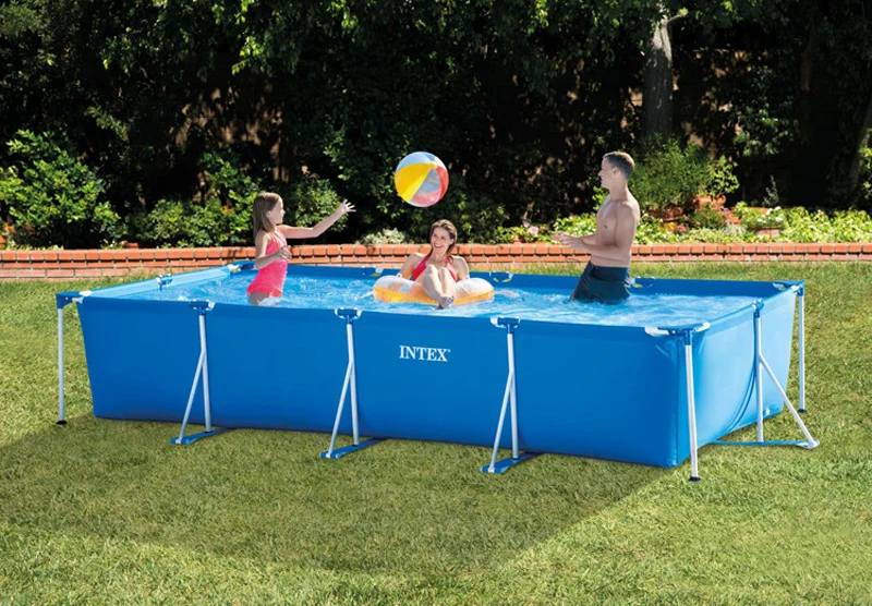 INTEX 28273 ABOVE GROUND SWIMMING POOL 4.5M X 2.2M X 0.84M RECTANGULAR FRAME POOL