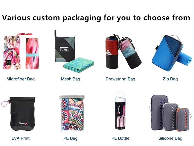 Wholesale Sand Free Recycled Fast Drying Microfiber Beach Towel Super Absorbent  Light Weight Soft Swimming Towel