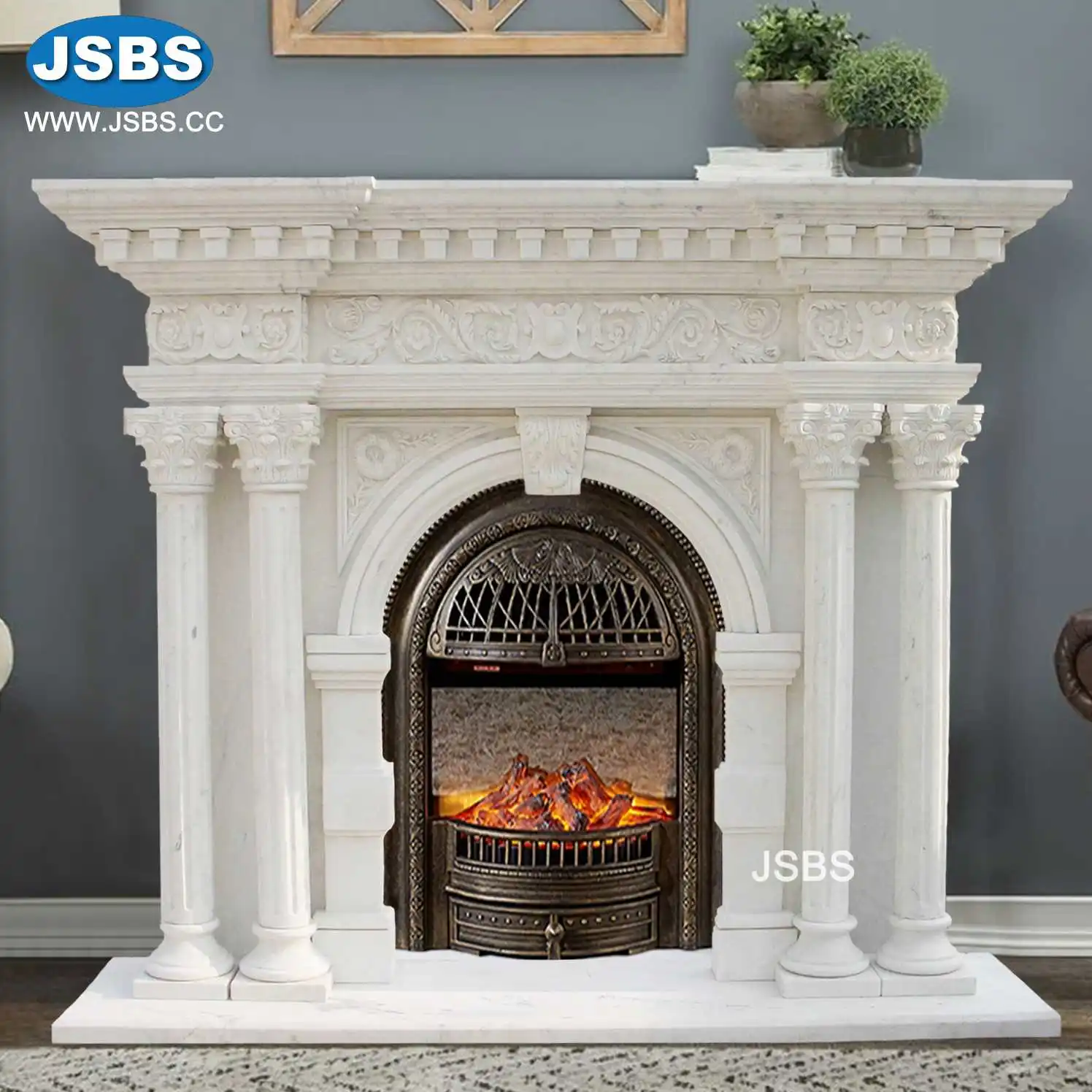 Marble Fireplace with Lion face JS-FP011- more photos for choosing!