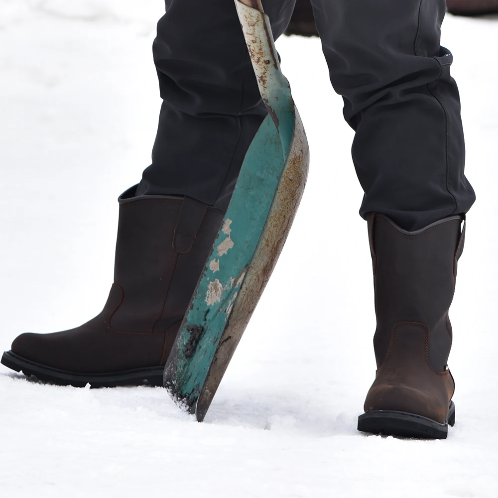 China Factory Heavy Duty Water Proof Rubber Sole Oil Resistant High Top Put-on Safety Work Boot