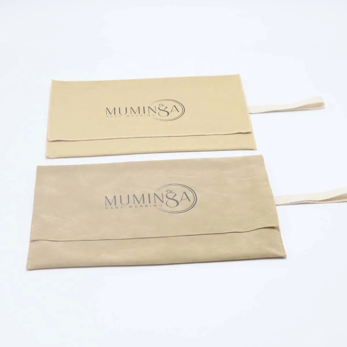 Custom White Logo Printed Canvas Envelope Dust Bag For Baby Wearing Packaging Handle Gift Cloth Velvet Envelope Pouch