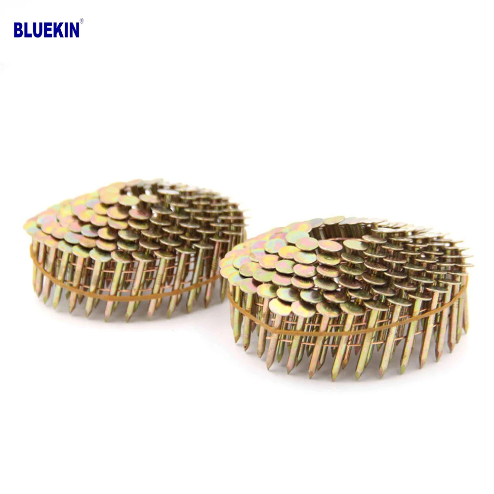 High Quality Factory Collated Coil Nails High Standard 1 1/4 Inch 15 Degree Big Head Coil Roofing Nail