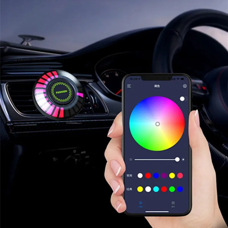 APP Bluetooth Pickup Light Voice Control Creative RGB Induction Light LED Car Atmosphere Music USB Rhythm Light Circle