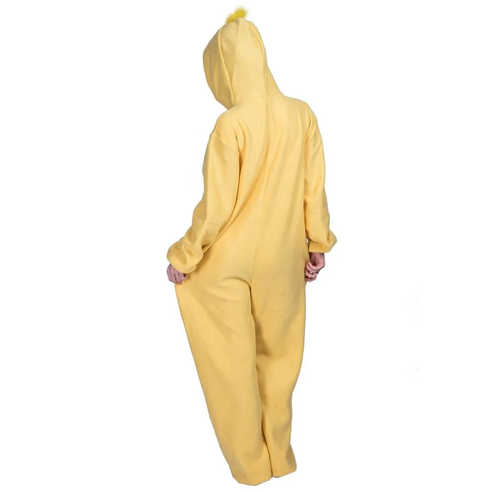Cute women cosplay jumpsuits chick yellow mascot costumes for carnival evening Halloween fancy dress