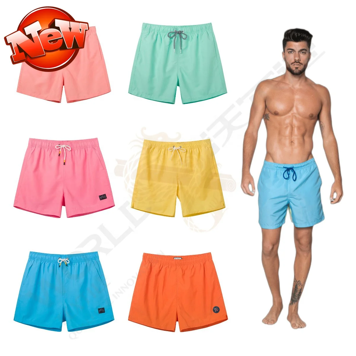 Custom Print Swim shorts Mens swimwear  Summer short de bain breathable Hawaii Shorts Swim trunks for mens short swim trunk