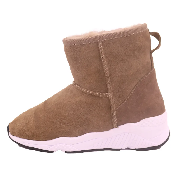 CF-073 Free Samples 2023 Slip-on Hot sell Anti-Slippy Rubber Sole Wholesale Winter Genuine Leather Ladies boots for women