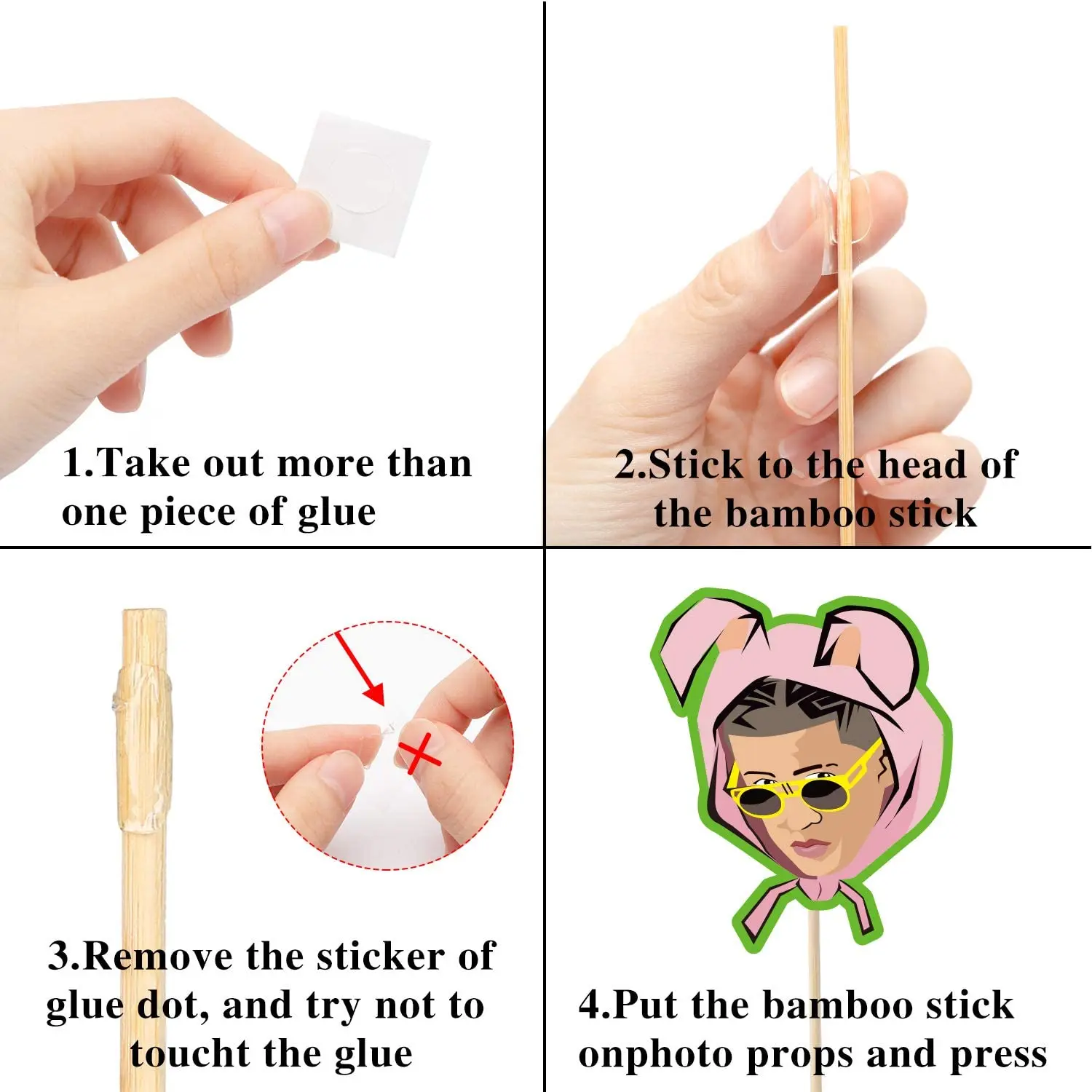 30Pcs Bad Bunny Paper Card  Table Toppers Paper Music Character Themed Birthday Party Favor Decorations