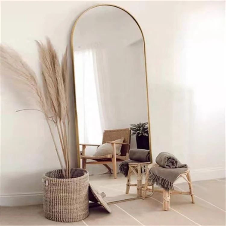 Modern Large Arched Aluminium Alloy Full-length Mirror Bedroom Dressing Mirror