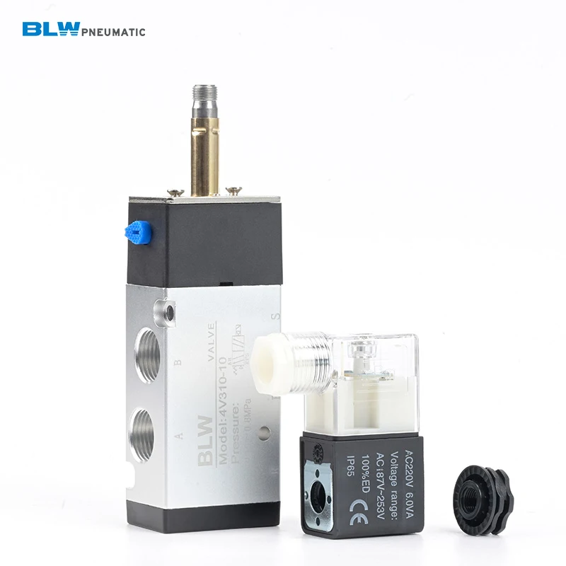 Professional Factory 4v310 2 Way 5 Port Pneumatic 220V Coil Solenoid Air Valve