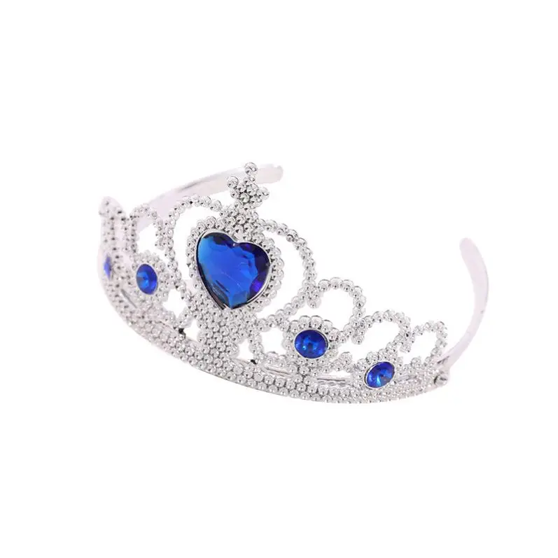 Wholesale Cheap Plastic Tiaras Dress Up Snow And Ice Colors kids Princess Plastic Crown for Girls