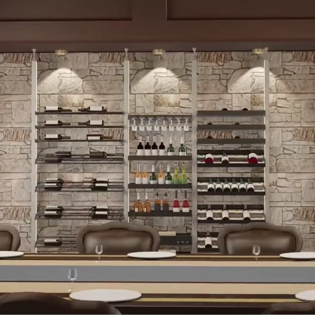 Hot Selling Acrylic Champagne Wall Acrylic Wine Rack with led light