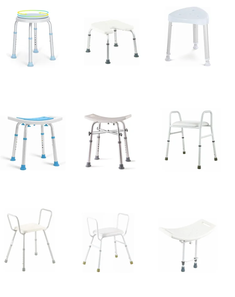 Bliss Medical Shower Chair Stool Seat Bench Bathroom Elderly Seats Lightweight Aluminum Frame Bath Chair For Elderly Senior