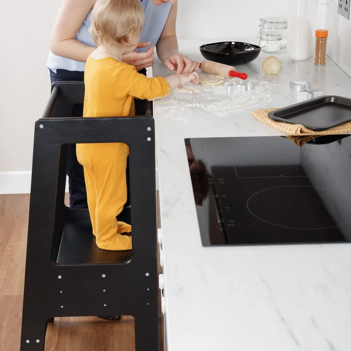 Adjustable Height Kitchen Helper Step Stool for Kids and Toddlers Children Standing Learning Tower for Kitchen Counter