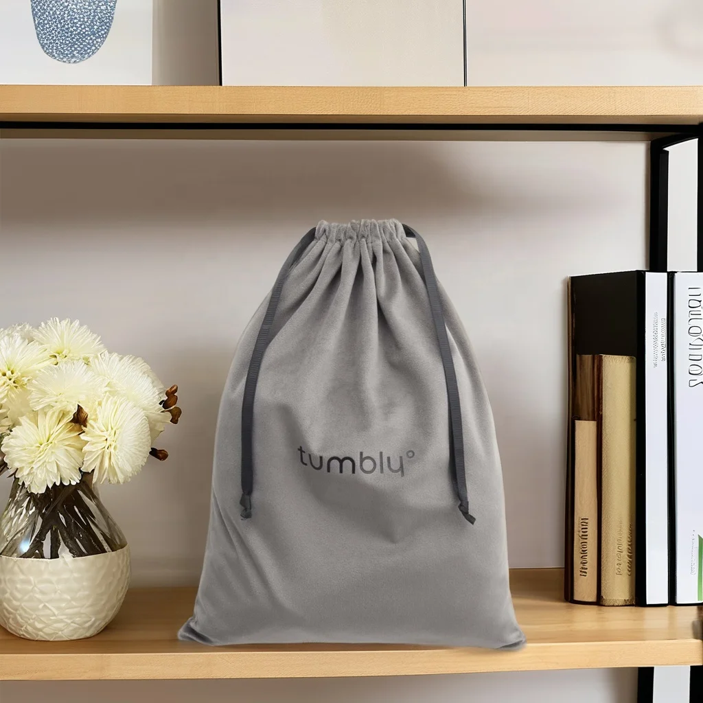 Eco-friendly Velvet Dust Bag For Hair Clothing Packing Custom Logo Printing Flannel Gift Shoe Storage Velvet Pouch