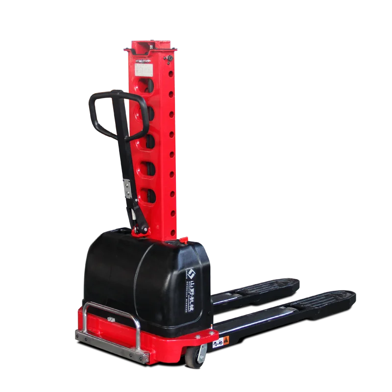 Semi electric stacker manual hand self-lifting stacker forklift