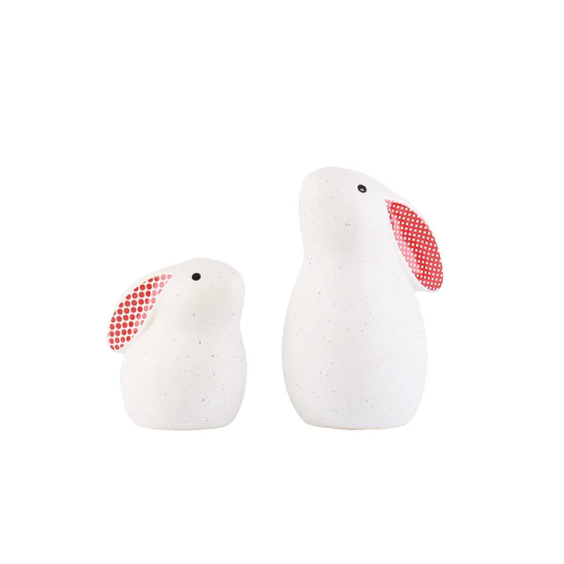Wholesale ceramic wedding cute rabbit ornaments hotel home decor ornaments nordic home decoration pieces