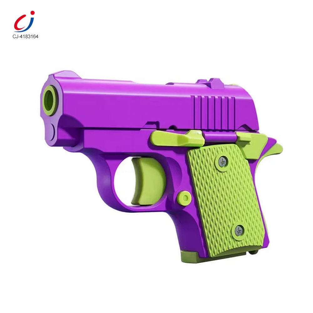 Chengji 2024 new design 3D printing small stress relief plastic mini safety toy gun 1911 toy pistol for children