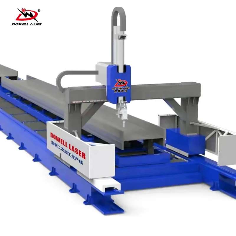 Manufacturer 5-Axis Steel Fiber Laser Cutter Groove Channel 12000w 15000w Steel Structure Laser Cutting Machine Holes On H Beam