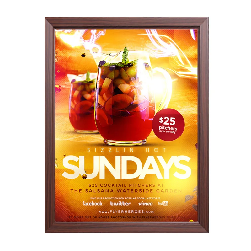 
Cinema Led Poster Frame Display Indoor Custom Made Led Light Frames Lightbox 