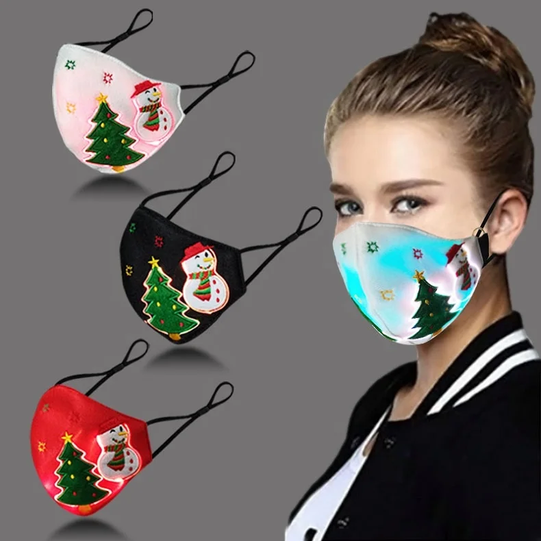 
2021 USB Rechargeable Glowing Luminous Maskes Party Festival Dancing Rave Masquerade LED Light Up Face Maskes 