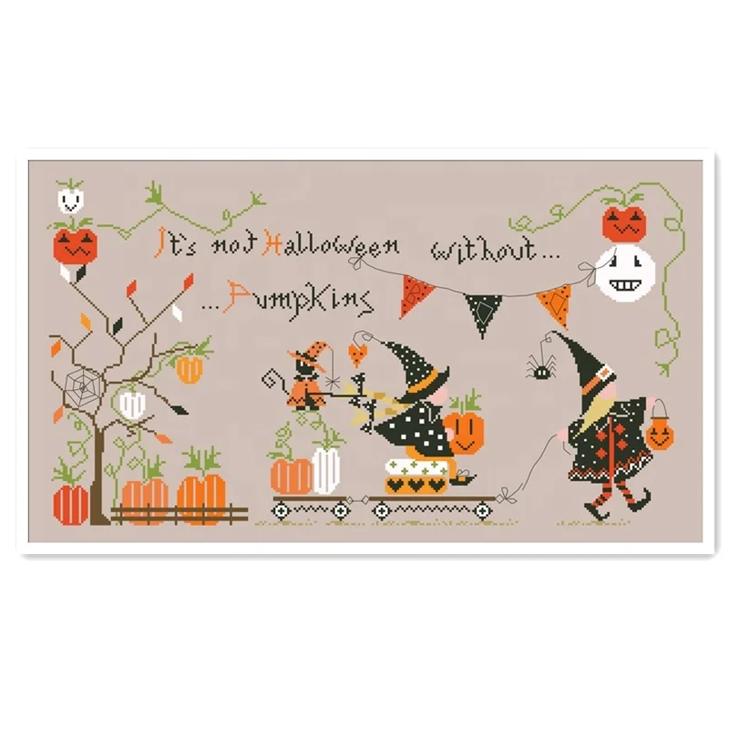 
 DPC154 Набор для вышивки Хэллоуин с тыквой, Набор для вышивки крестиком, 18 карат, 14 карат, 11 карат, flaxen, Набор для вышивки «сделай сам», рукоделие  