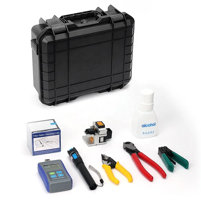 Lulink FTTH Fiber Optic Tool Kit with Optical Power Meter and Visual Fault Locator and FC-6s Fiber Cleaver