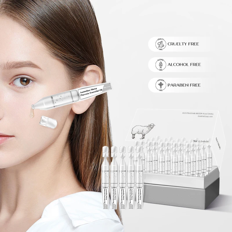 Sheep placenta anti aging vitamin e face skin care  private label facial oil serum for face