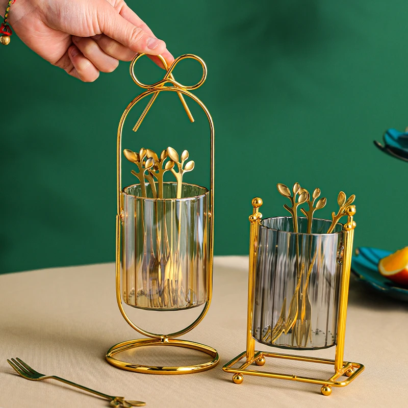 OSBORN light Luxury glass utensil storage holders & racks cutlery fork holder