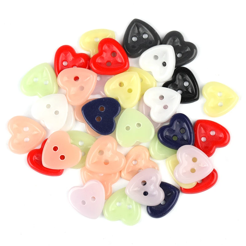 Модные пуговицы в форме сердца со стразами и отверстиями, керамические пуговицы на заказ для украшения ткани