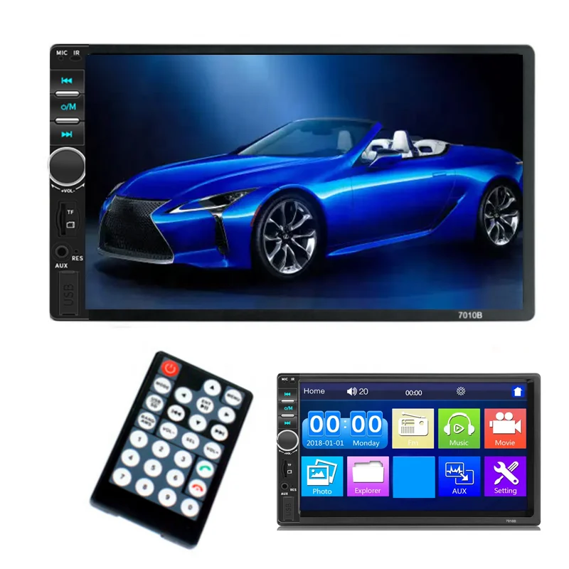 2024 trending hot 7018B 7 inch Touch screen Double 2 DIN Avto Car Radio Stereo Video MP5 USB/TF/AUX/FM Player estereos para auto