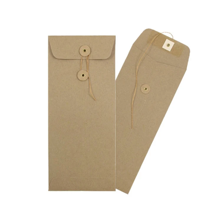 2023 Hot sale Paper Kraft Envelope With Button and String Closure