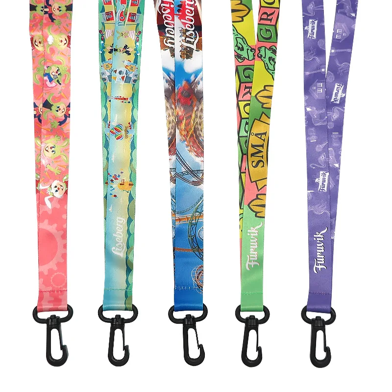 Recycled Sublimation Badge Reel Lanyard Roll Pvc/Silicone/Nylon/Polyester Satin Ribbon Lanyard