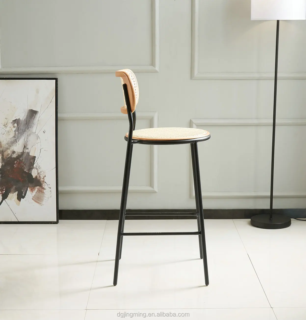 
Modern Bar Furniture Rattan metal Bar Stool 
