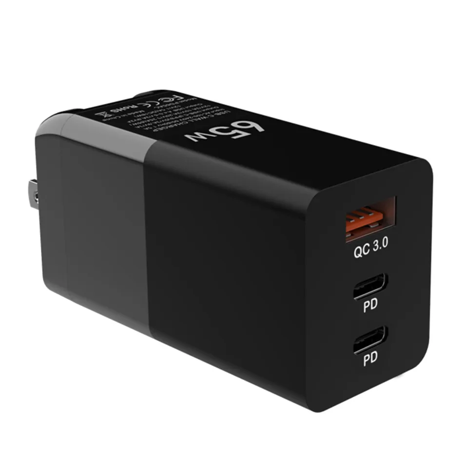 Type-C Lader, USB C 65W Power Adapter PD/QC3.0 for MacBook for iPhone for Samsung