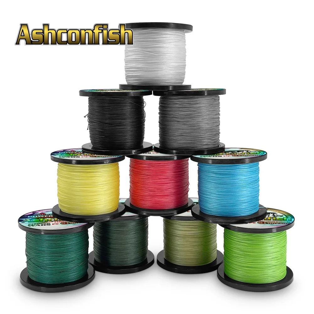 Ashconfish 300M 500M 1000M 4 Braid Line Fishing Thread 8-100LB Multifilament PE Braided Sea Fishing Line 100% PE 0.1MM-0.5M