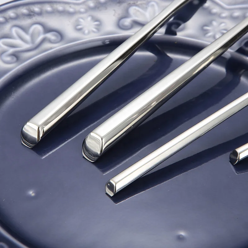 High quality Luxury unique stainless steel 18/10 silver cutlery set for wedding