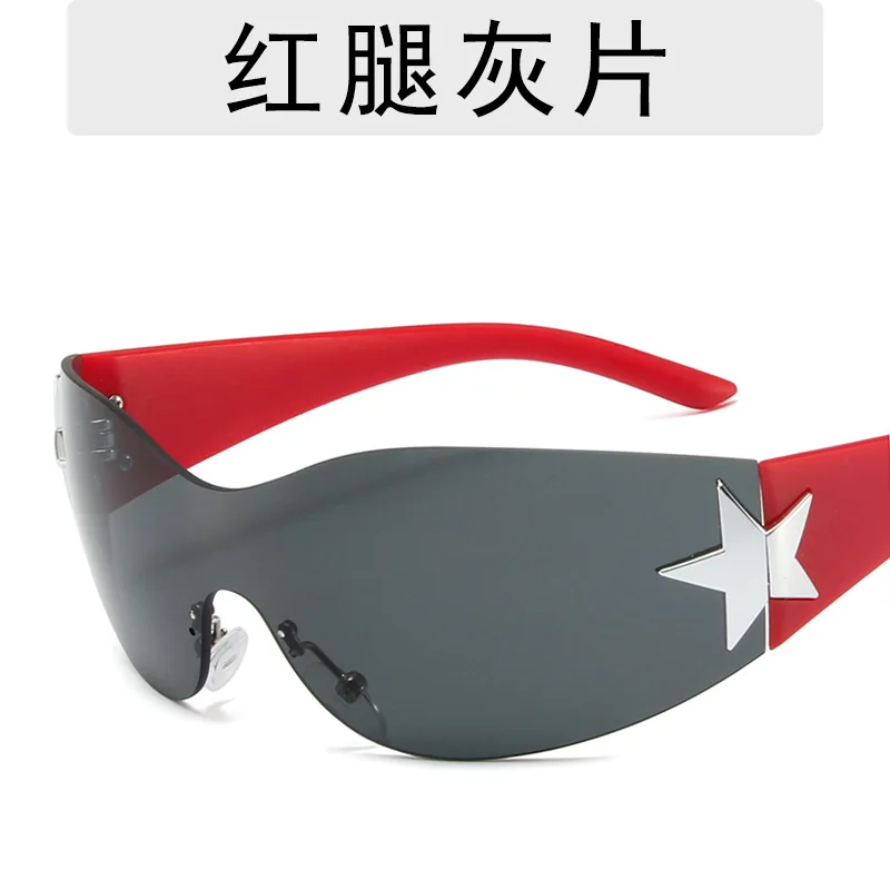 2024 New Fashion Y2K Outdoor Cool Sunglasses for Children Glasses Leg Pentagram Pattern Sunglasses