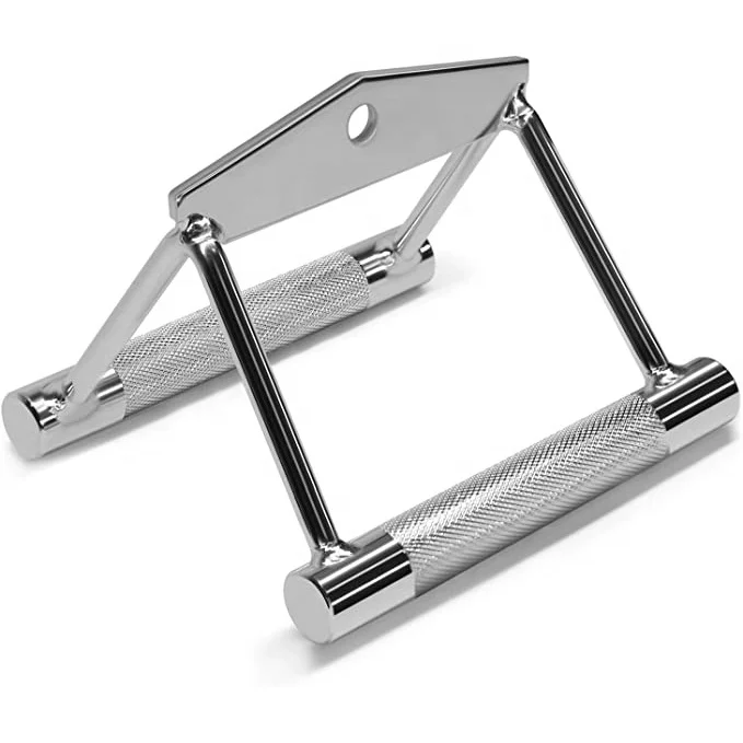 V Bar Double D Row Handle Cable Machine Accessories With Non Slip Handle And 360 Degree Steel Swivel For Gym Equipment Fitness