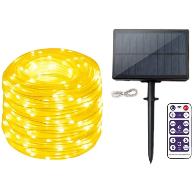 High Quality Battery/USB/Solar Operated Multi Color Copper Wire Tube String 8 Function Outdoor Use Led Rope Light