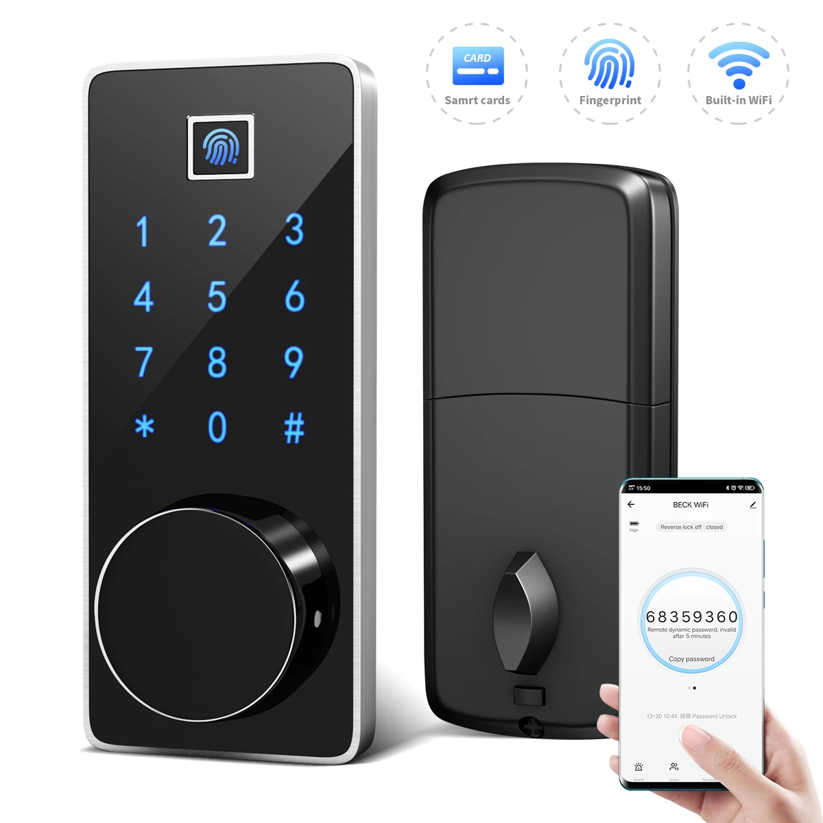  Дверные смарт-замки Tuya Smart Home M7WZ высокобезопасные с Wi-Fi сканирование отпечатка пальца