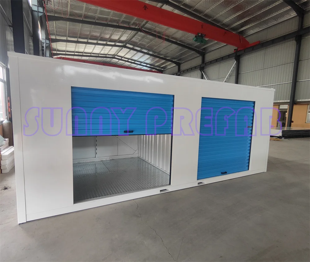 collapsible rolling up doors prefab assemble stackable  mobile container self storage portable storage foldable container