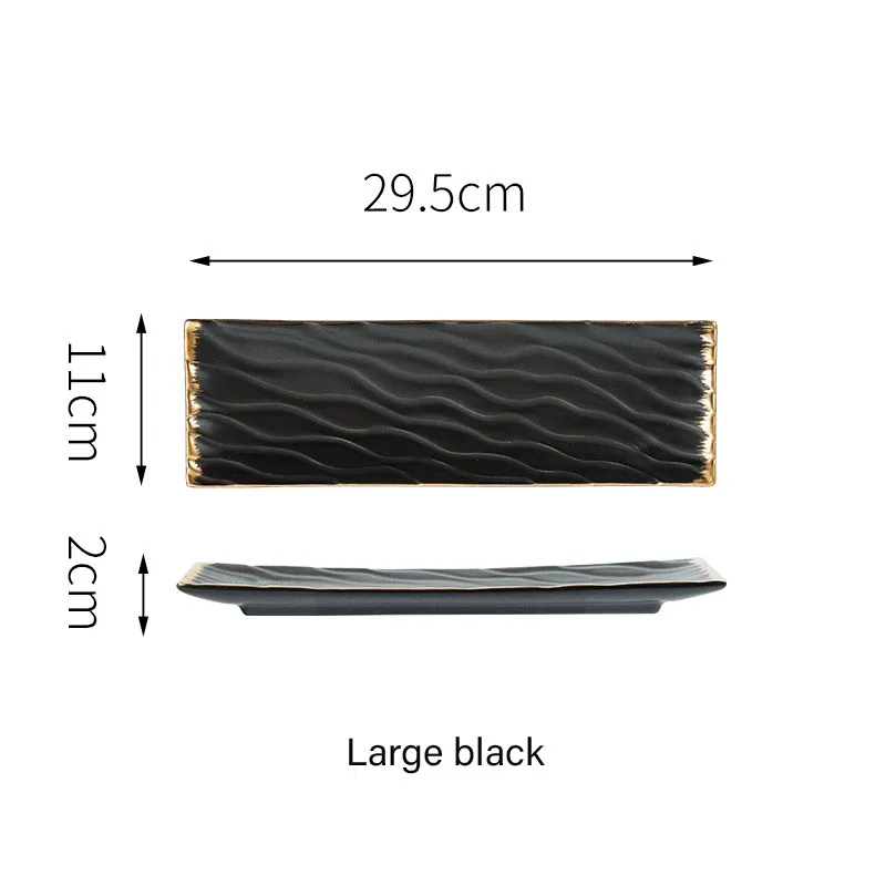 Nordic rectangular pink green fruit plate Flat ceramic Japanese sushi dessert deluxe dinner garnish plate