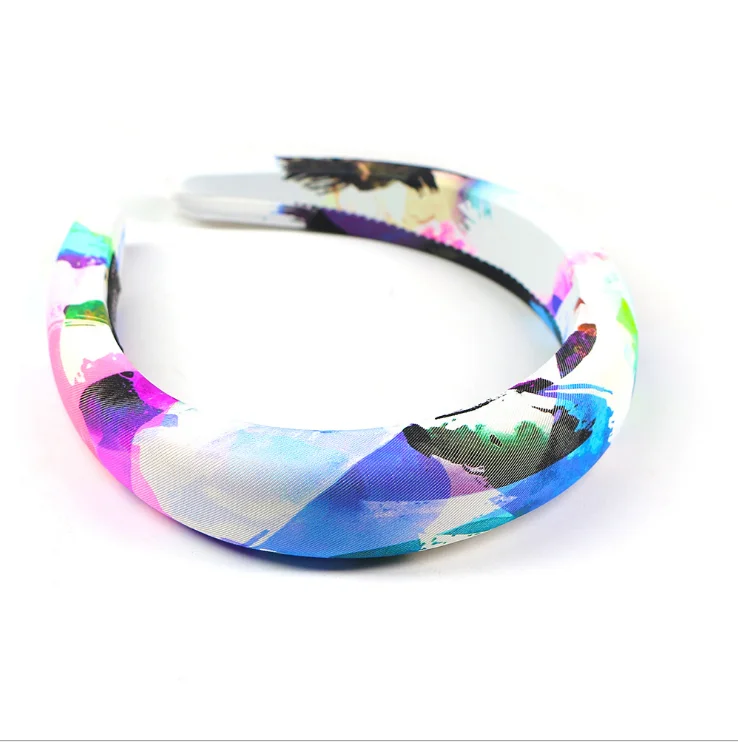 wholesale 2020 newest wide Tie dye velvet headbands fashion winter padded sponge headband for women hair accessories