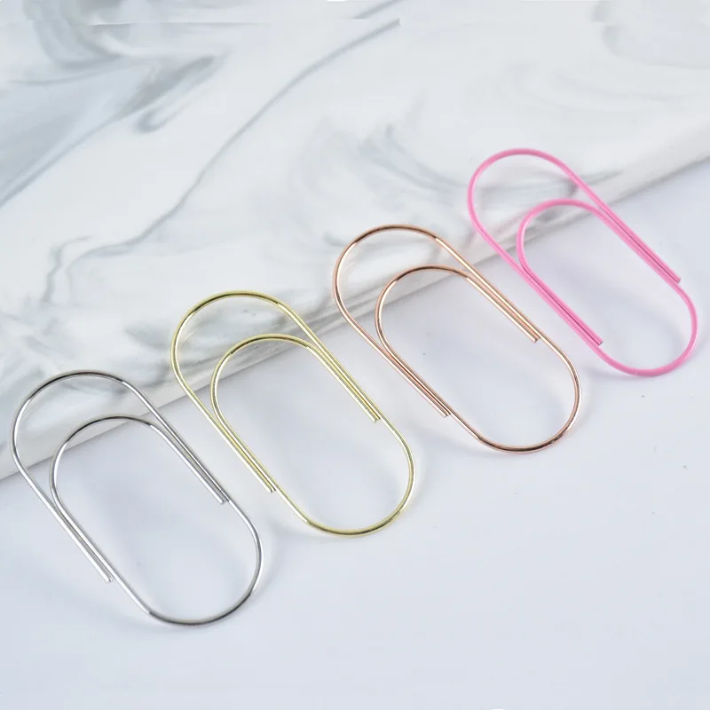 50mm Rose Gold Metal Paper Clip New Fat Binder Clips with Index Folder Bookmark Steel Material Clips for Office Stationery