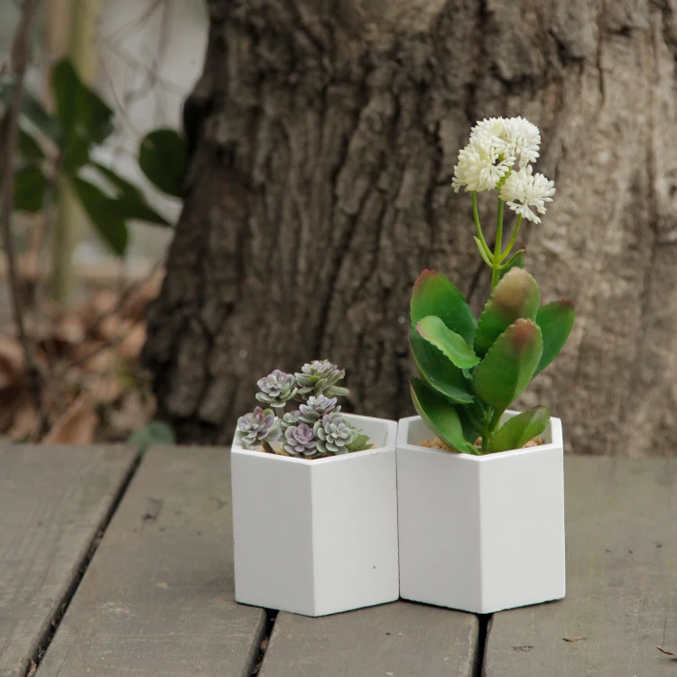 Simple Hexagonal Cement Flower Pot Wholesale Custom Home Decoration Succulent Plant Desktop Flower Pot Garden Balcony Vase