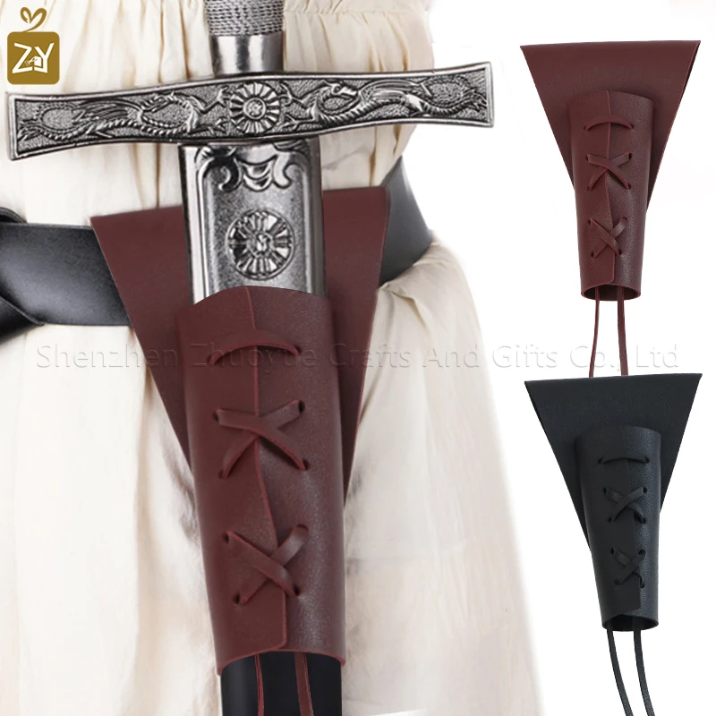 New Style Medieval Sword Frog Holder Ragier Renaissance PU Leather Sword Belt Waist Sheath Cosplay Custom Gifts Accessories