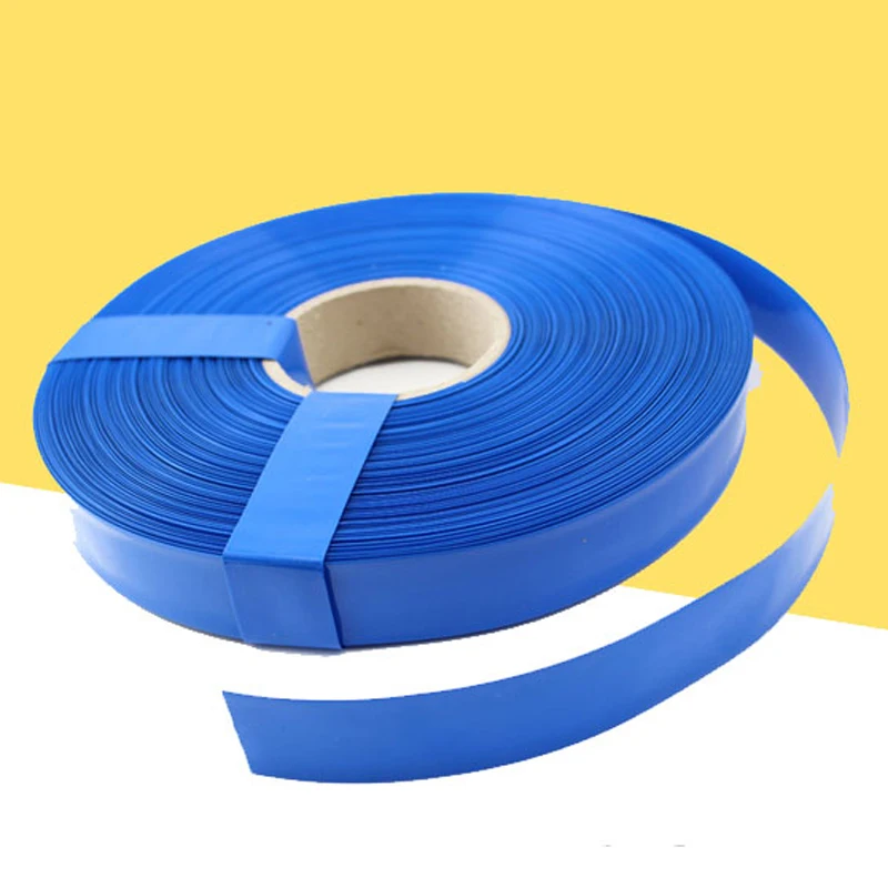 
30-500mm Lay-flat Width PVC Heat Shrink Wrap Tube Blue Color for 18650 Battery pack 