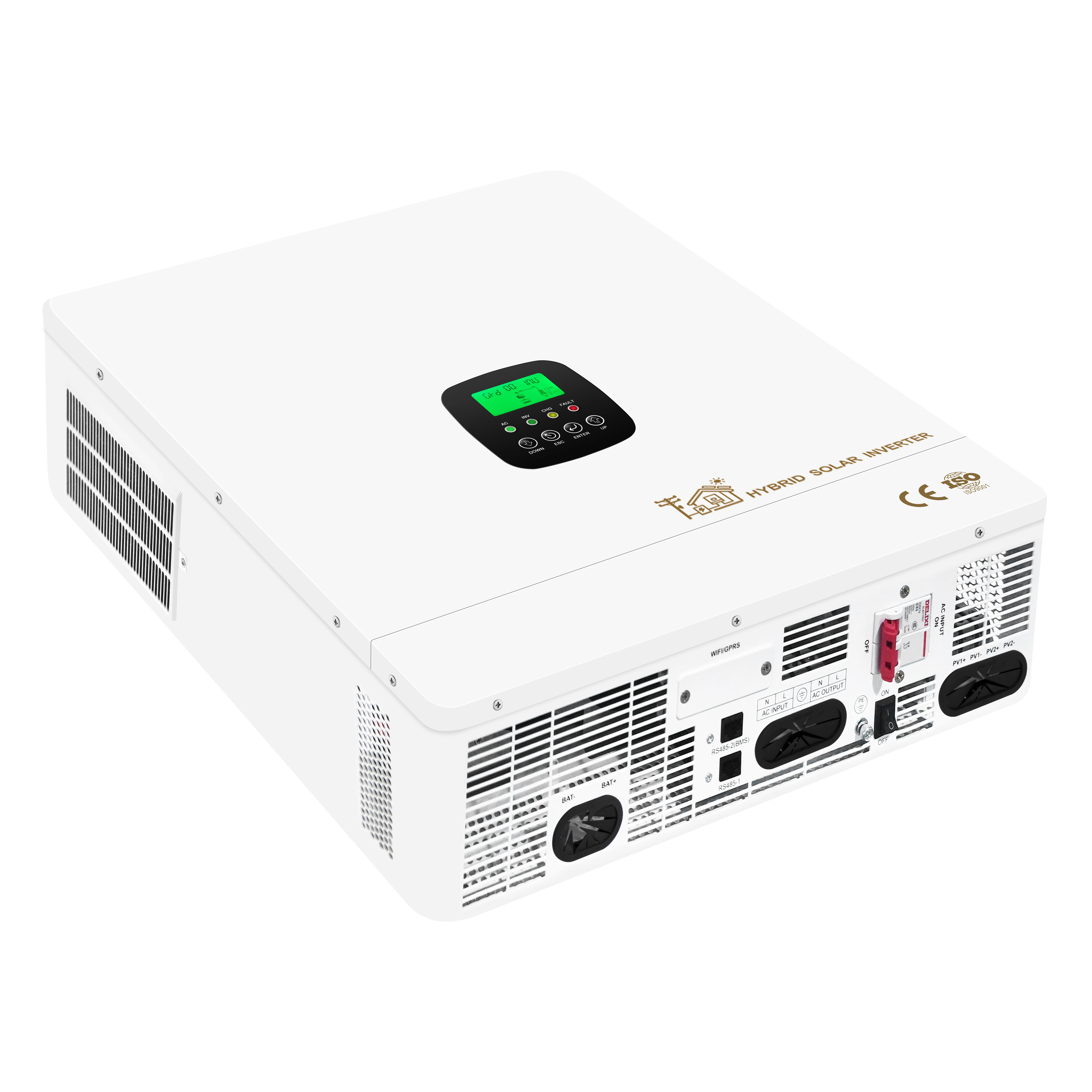 Pure Sine Wave Power Inverter HF3.3kw 4.3kw 8.3kw 10.3kw 12V 24V 48V DC 230V 220V AC Hybrid Solar MPPT Grid WiFi Single
