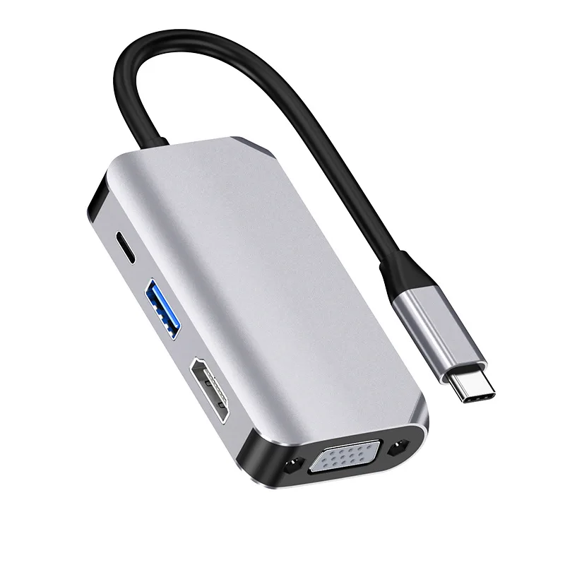 4 in 1 VGA PD USB 3.0 Interface Multi-port USB Port Docking Station Charging USB Hub