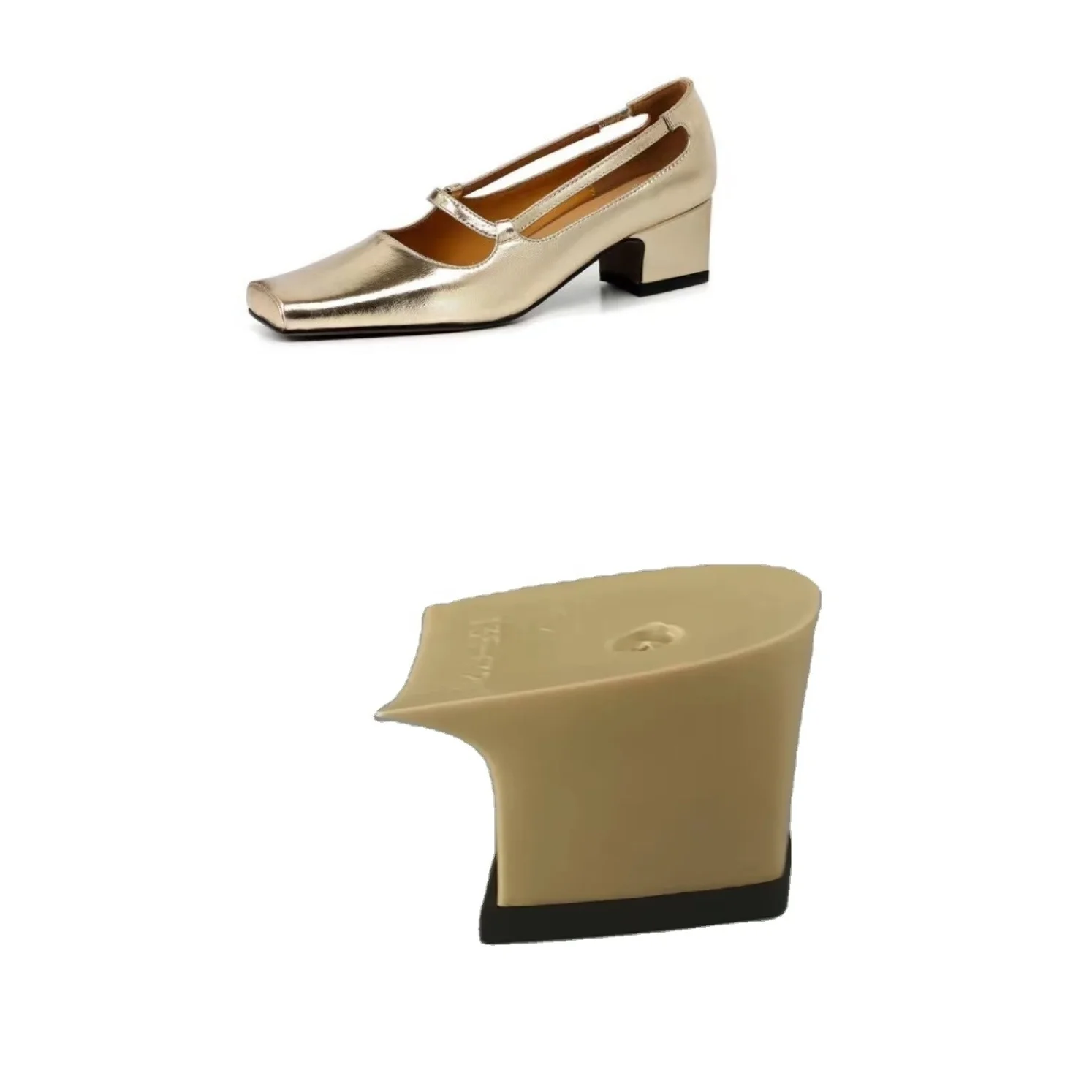 Изготовление обуви на низком пластиковом каблуке 4 см